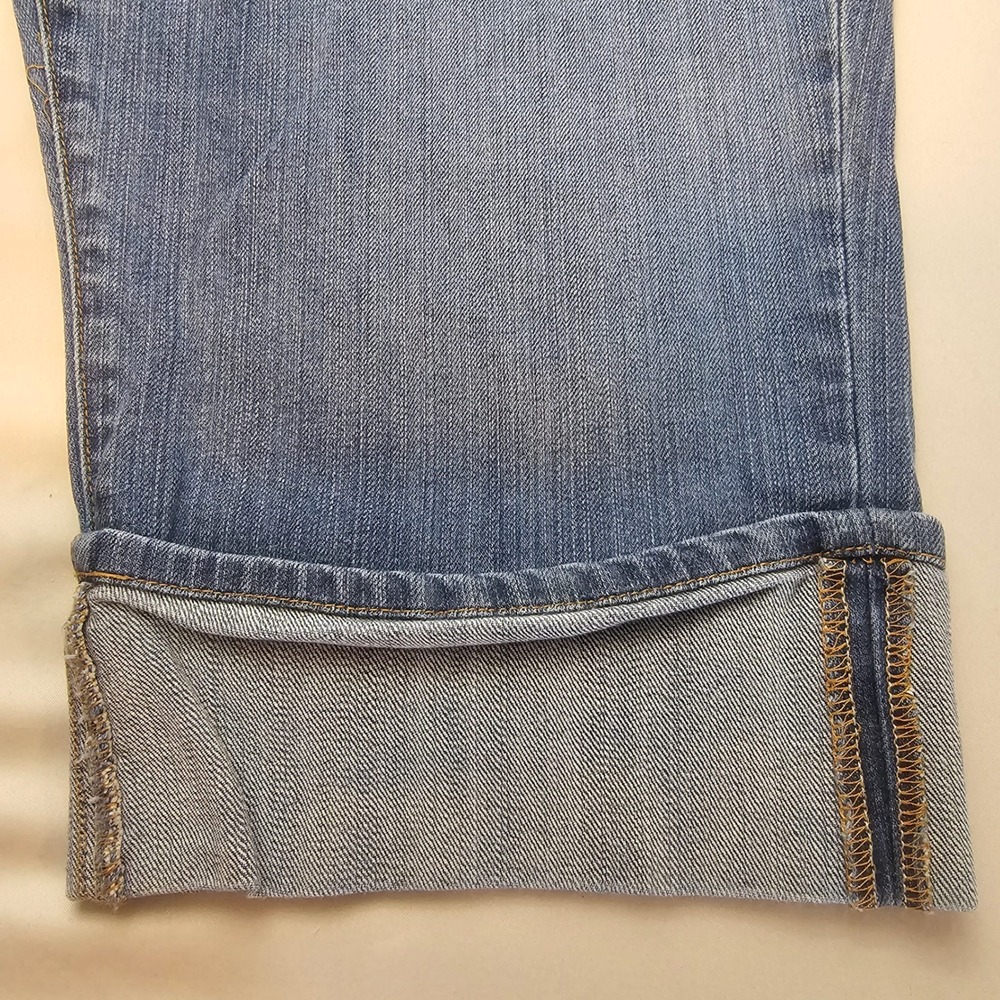 Old Navy Meas 42" Waist No Size Tag Low Waist Cuffed Capri Jeans 1419 - Picture 5 of 6